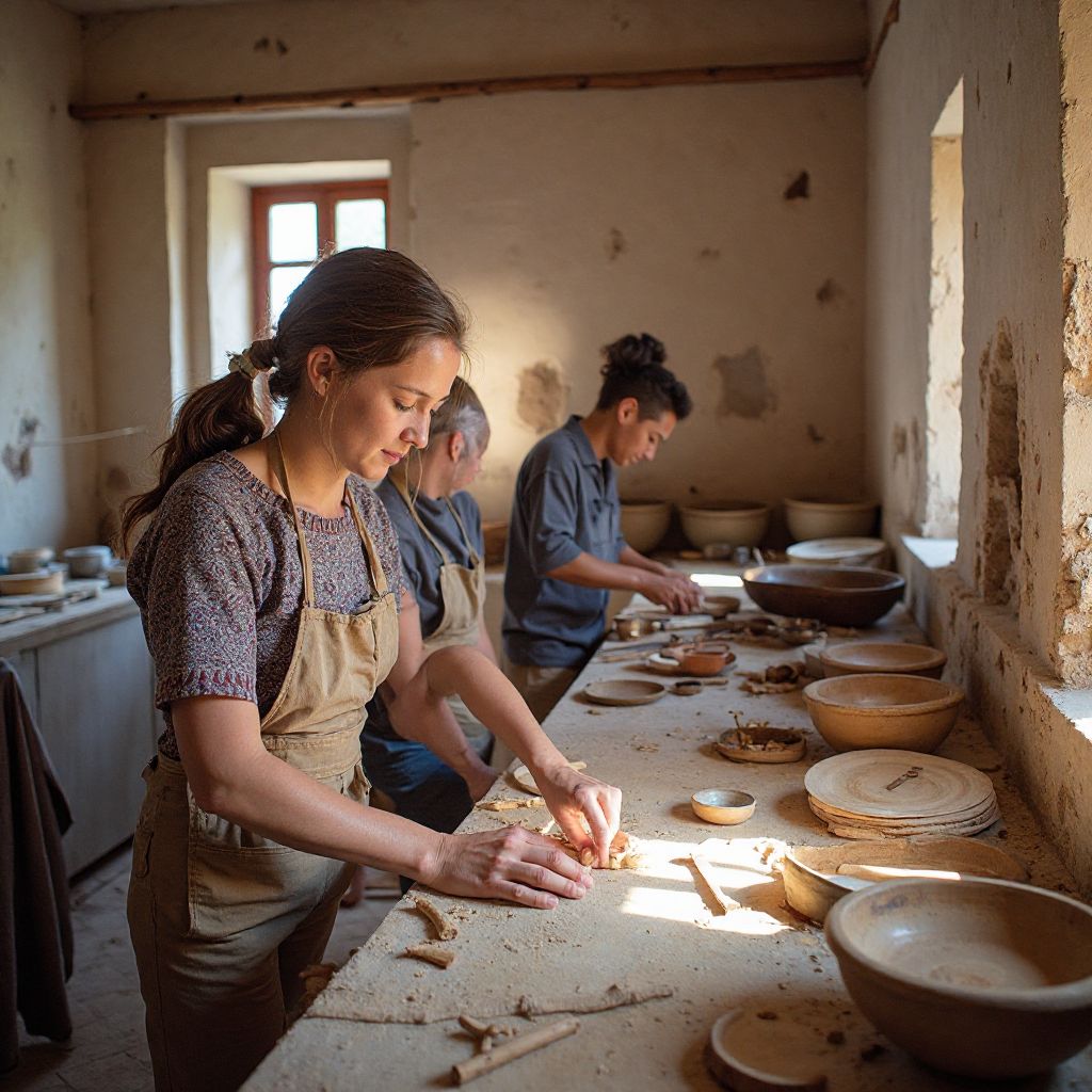 Heritage site preservation project with community volunteers